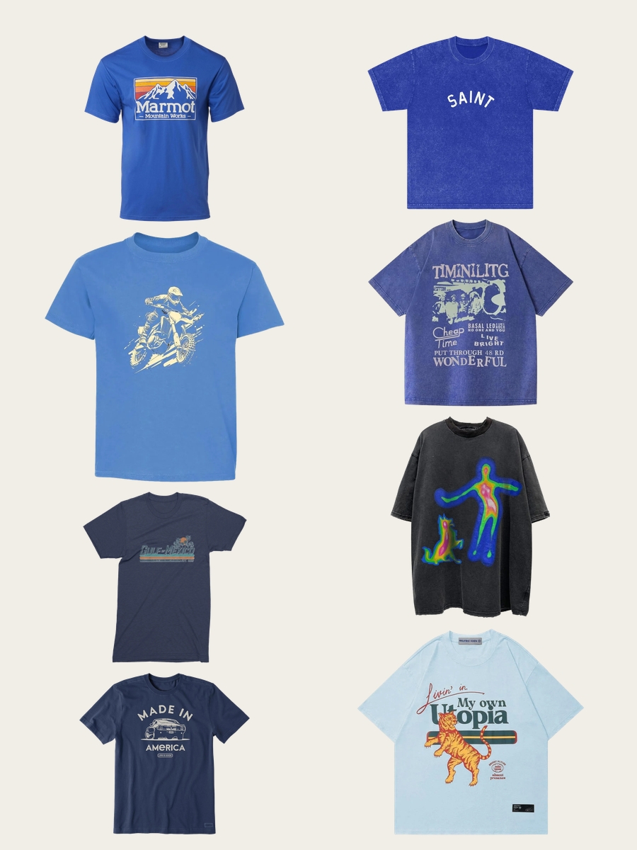 Revamp Your Look: The Royal Blue Graphic Tee Magic!