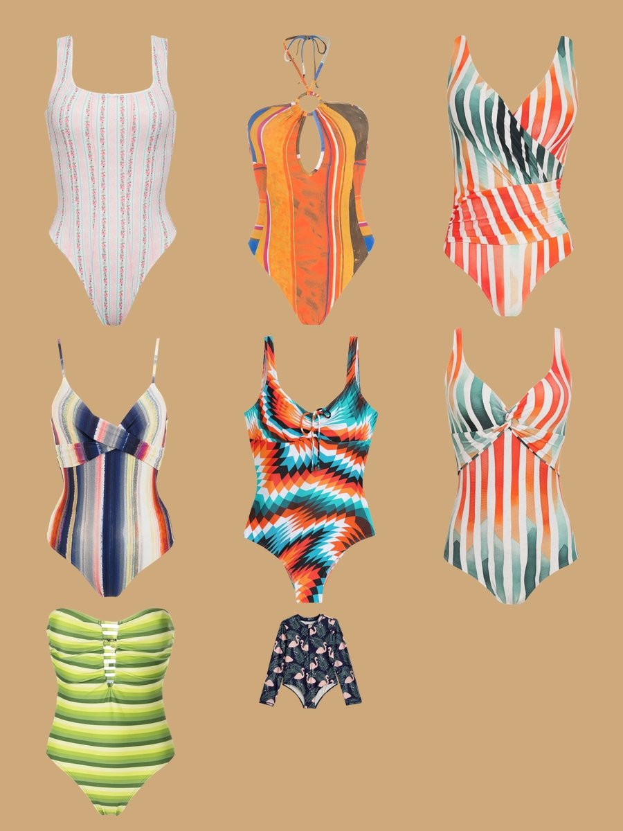 Preteen Swimsuit Fun: Dive into Vibrant Stripes!