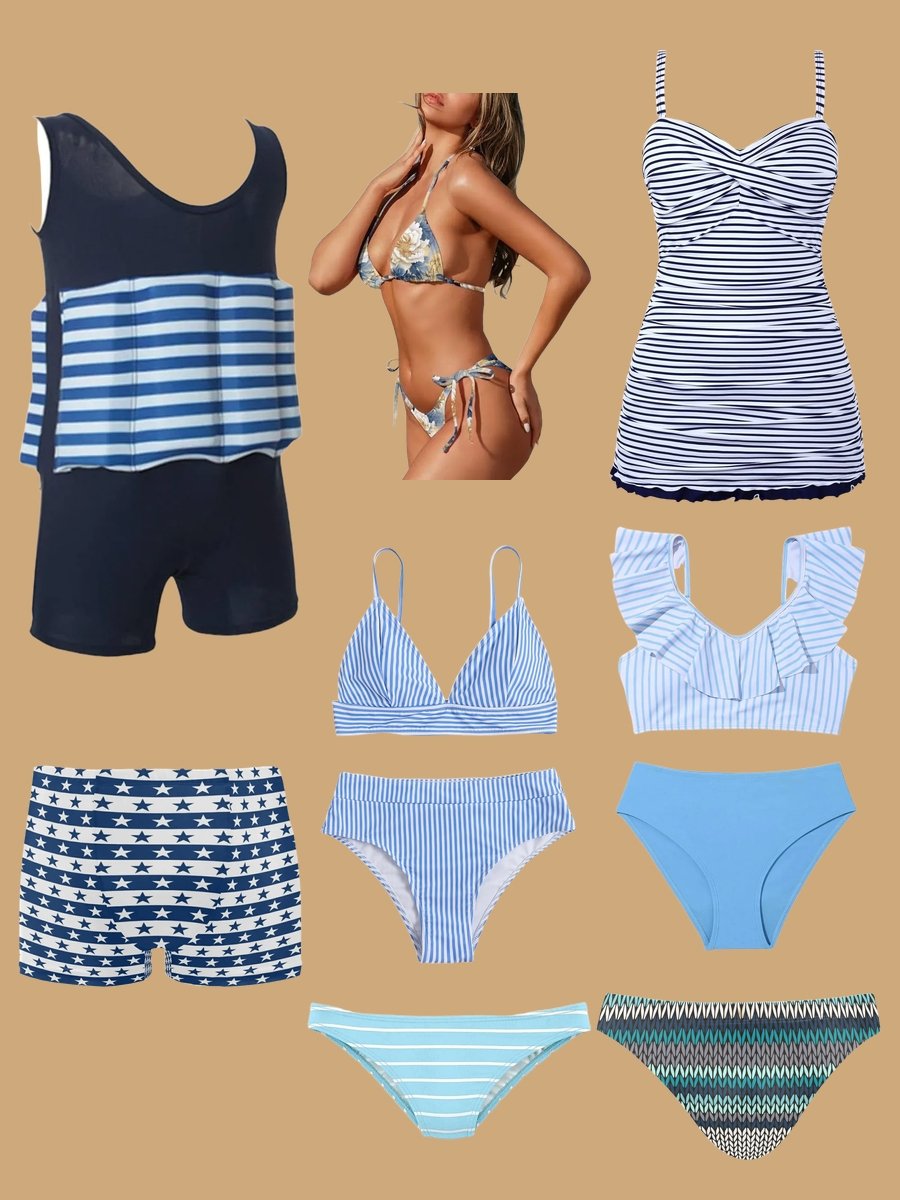Stripes Ahoy: Men & Women Flawless Swimsuit Match