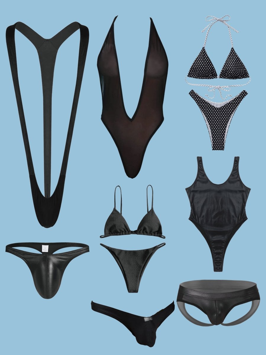 Dive into Style: The Black 1 Piece Thong Swimsuit