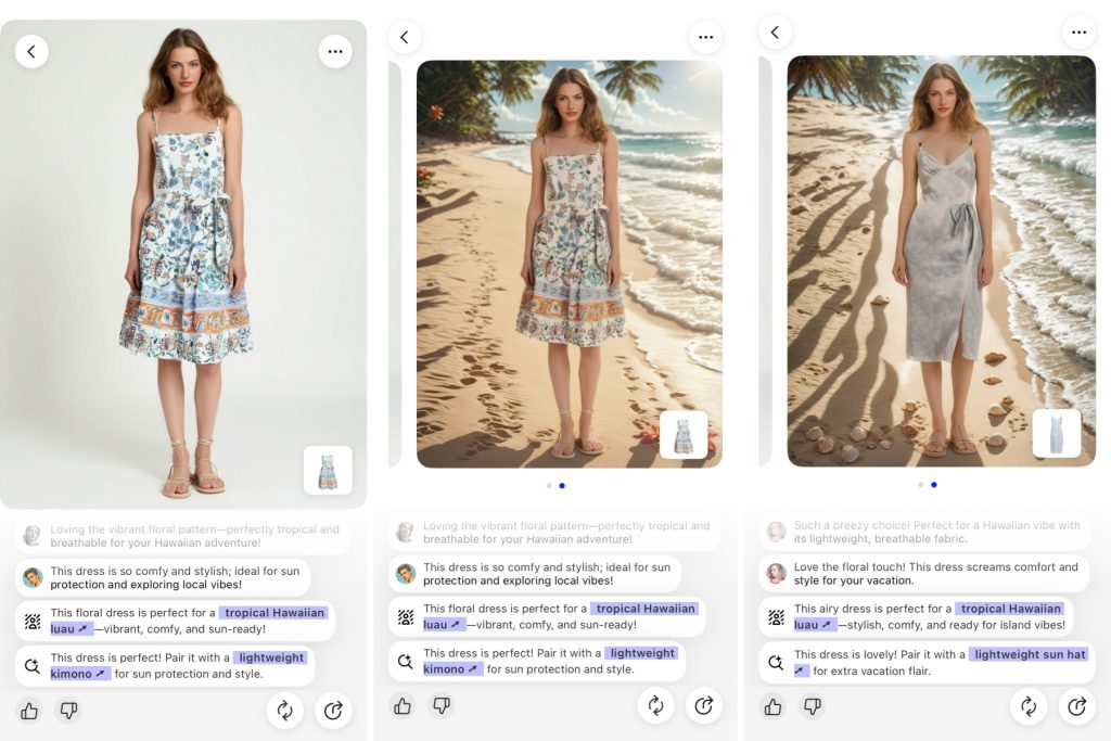Try-on that feels like a show: Trying on looks is now a whole experience. Get real-time tips under your avatar, tap once to change outfits or backgrounds, and play around like it’s your personal fashion stage.